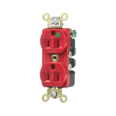 Hubbell Incorporated Hubbell Incorporated HBL8200ILR 15 A receptacle, red — product photo