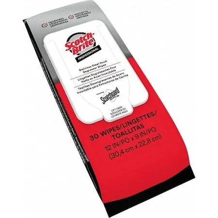 White soft pack containing 30 pre-moistened nonwoven cleaning wipes