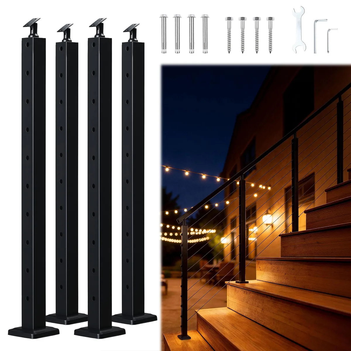 Yescom USA, Inc. Yescom USA, Inc. 25CRP001-35A-06X4 4-pack 36-inch stair post fence post cap — product photo