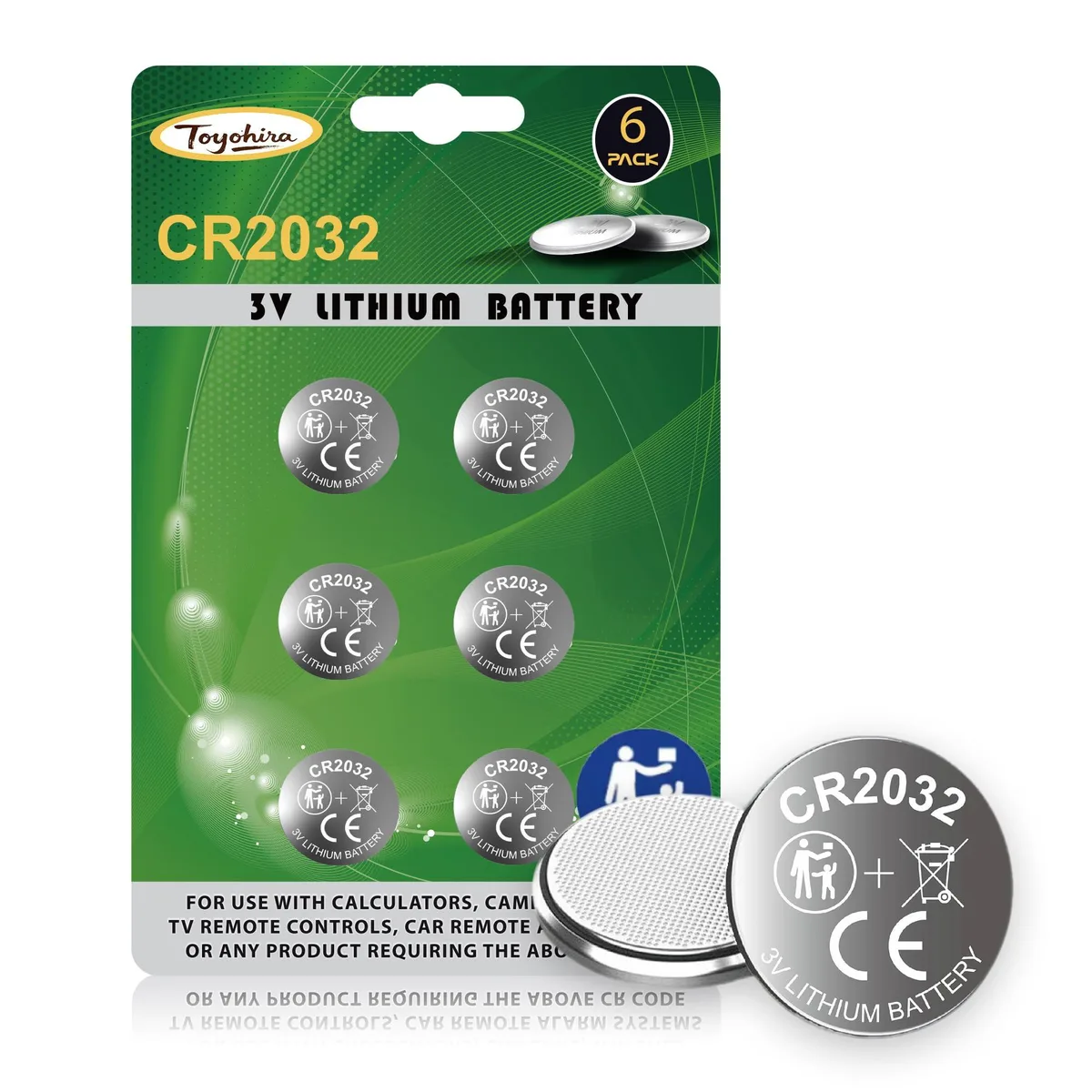 No Sew No Sew CR2032 3V Lithium Coin Battery 6 Pack 210mAh — product photo