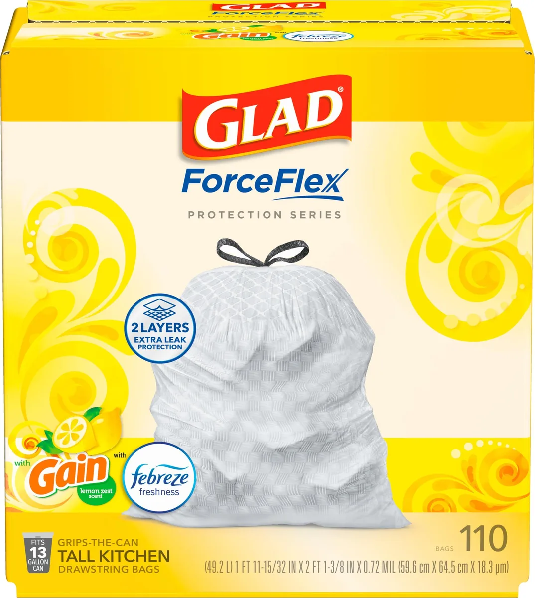  Baldwin ForceFlex 13 Gallon Trash Bags Gain Lemon Zest 110 Count TU_2447169 — product photo