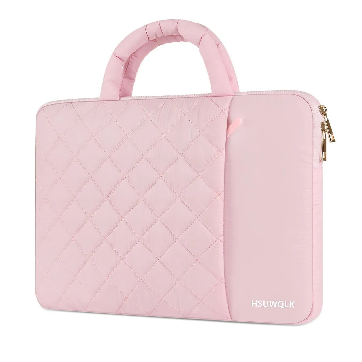 Batianda Batianda 13.3 inch Puffy Laptop Sleeve Pink 2 in 1 accessory — product photo