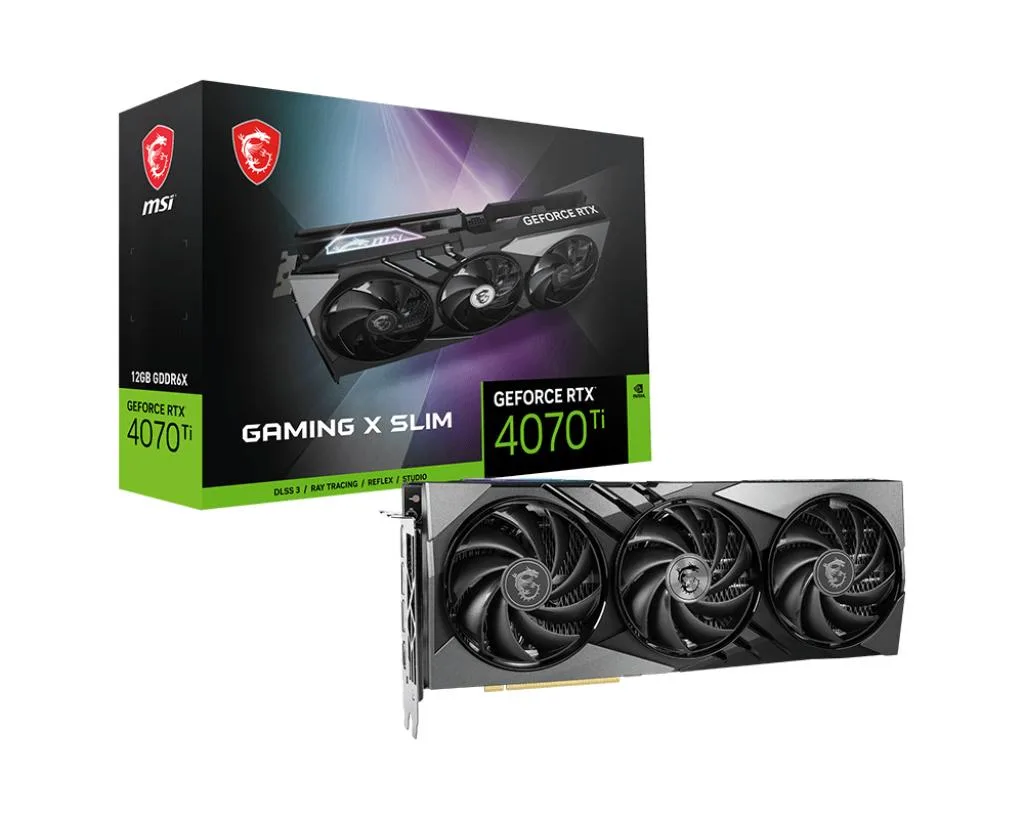 MSI MSI GeForce RTX 4070 Ti Gaming X Slim 12G 12 GB graphics card — product photo