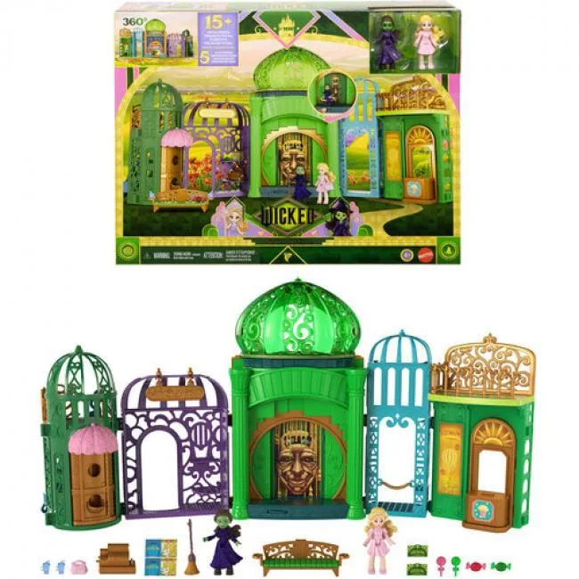 Mattel Mattel JFM22 Wicked Emerald City Small Doll Playset 2.75-inch dolls 15 accessories — product photo