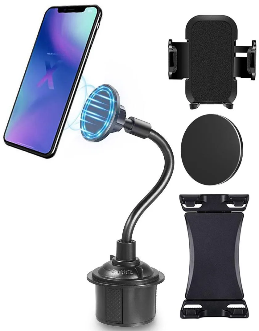 Nakedcellphone Nakedcellphone Triple Threat Cup Holder Phone Mount 3 Attachments 360 Rotation 4.5in Max Width — product photo