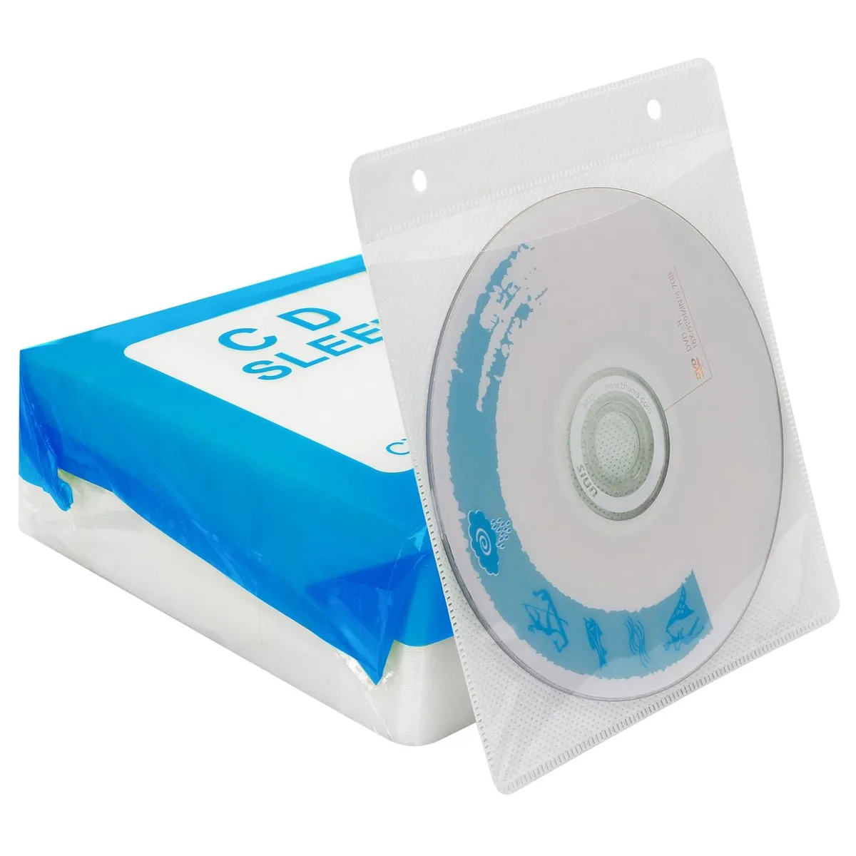  Fellowes RI-CDSL CD DVD sleeve pack 100 white — product photo