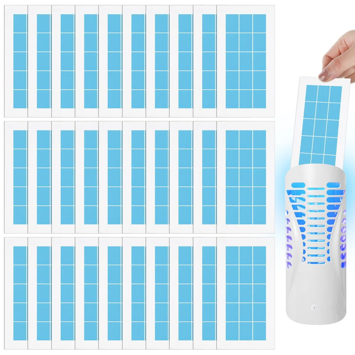 Meterk MNA-Qualirey-2073 30 Pack UV Flying Insect Trap Refill Blue 6.3 in x 6.3 in x .63 in — product photo