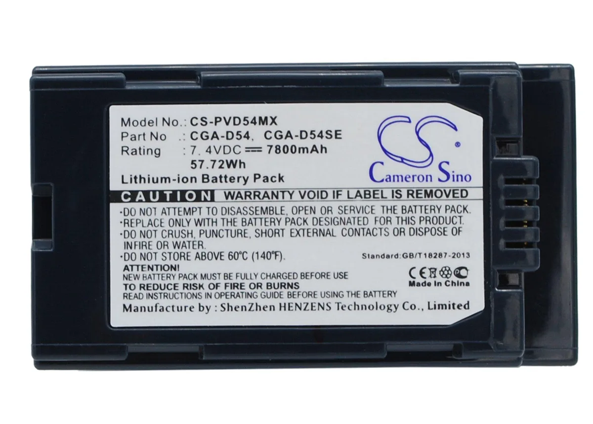 Cameron Sino Battery for Panasonic CGA-D54 7800mAh — product photo