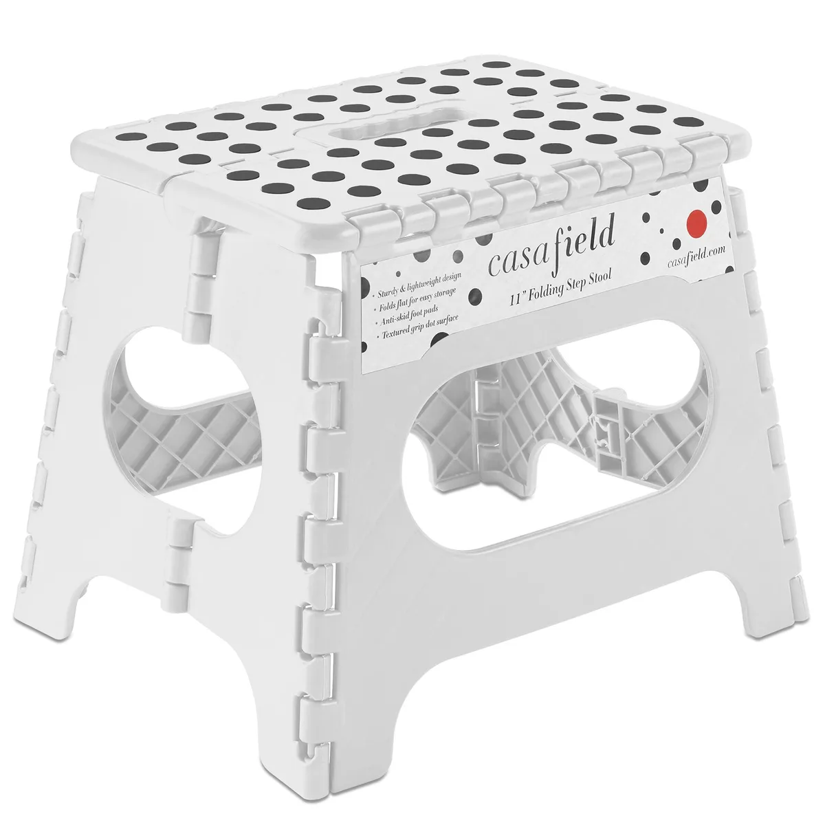 Casafield Casafield 11" Folding Step Stool with Handle, White — product photo