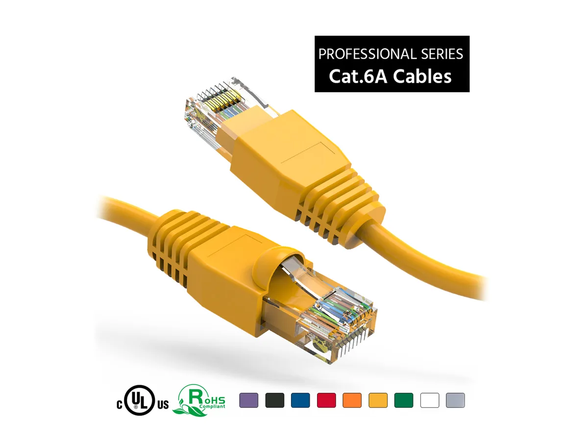 Nippon Labs Nippon Labs 60CAT6A-15YW Cat6A network ethernet cable 15 ft Yellow 24 AWG — product photo