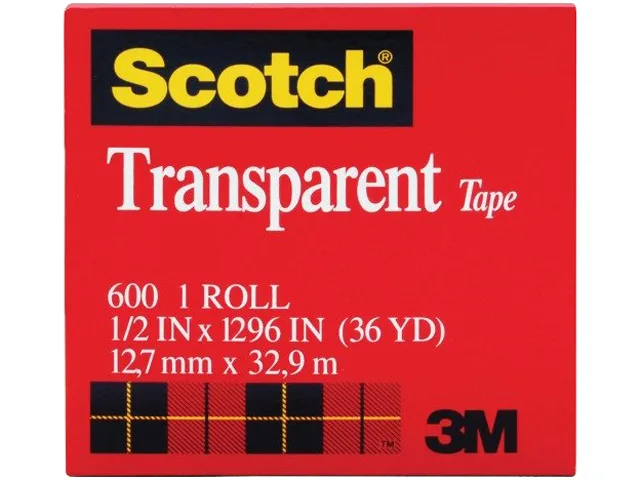 3M 3M 600121296PK Transparent Tape .50" x 108.00 ft 12 Pack — product photo