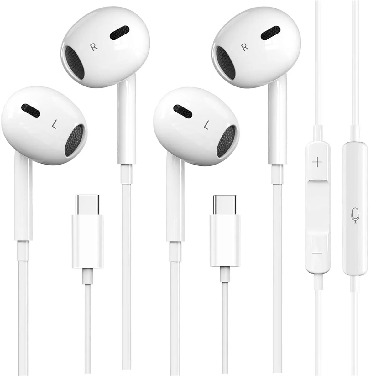 No Sew No Sew M4/ USB-C Wired In-Ear Headphones 2 Pack White 33ohm — product photo