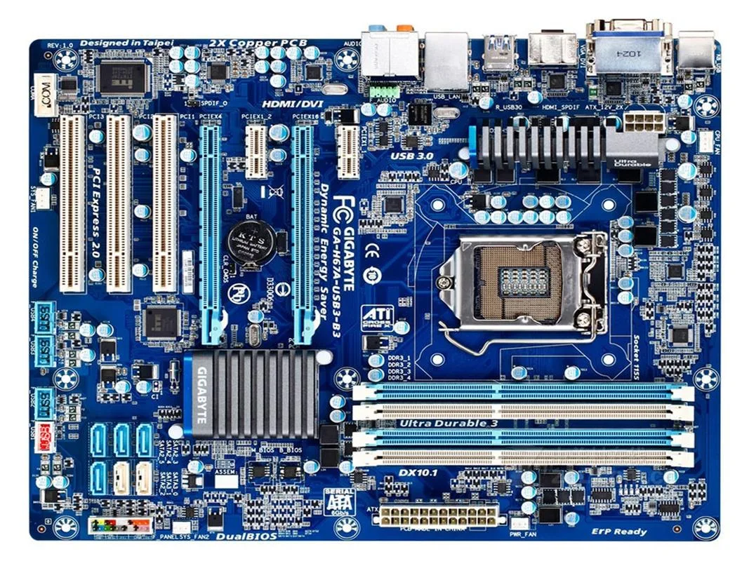 GIGABYTE GIGABYTE GA-H67A-USB3-B3 LGA 1155 Intel H67 DDR3 32GB ATX Intel motherboard — product photo