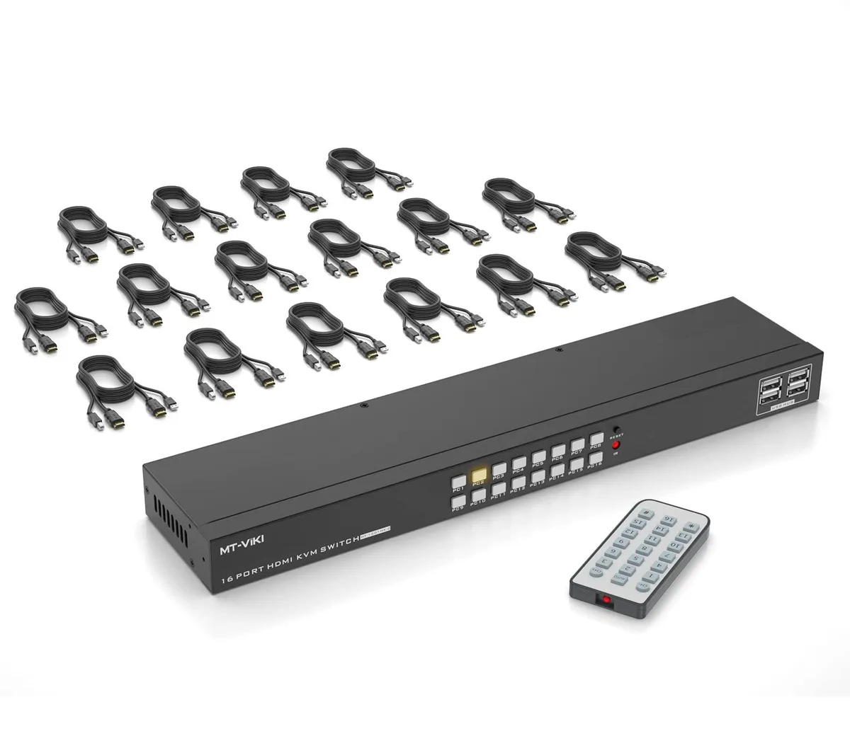 Vszerda Vszerda MT-1601HK-C 16-port KVM switch 4K@30Hz 1U rack mount — product photo