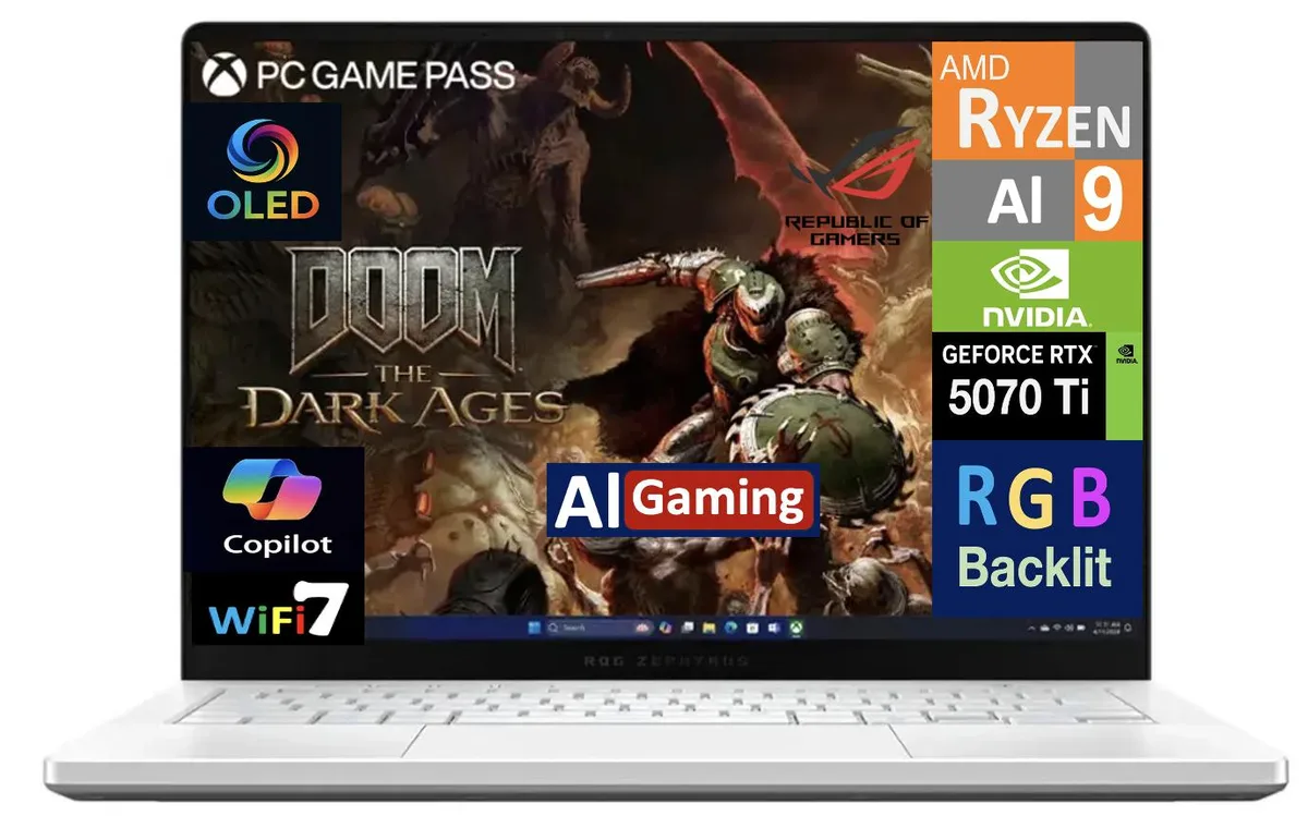 ASUS ASUS ROG Zephyrus G14 GA403WR 14.0" OLED 2.8K 120Hz RTX 5070 Ti gaming laptop — product photo