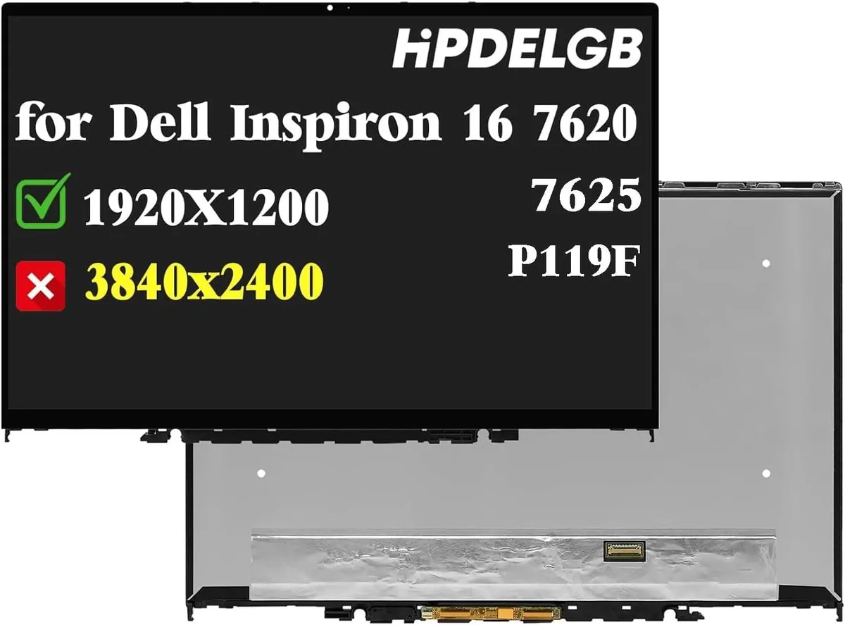 NUOLAISUN NUOLAISUN Replacement Laptop Screen for Dell Inspiron 16 7620 7625 2-in-1 P119F001 1920x1200 IPS Touch — product photo