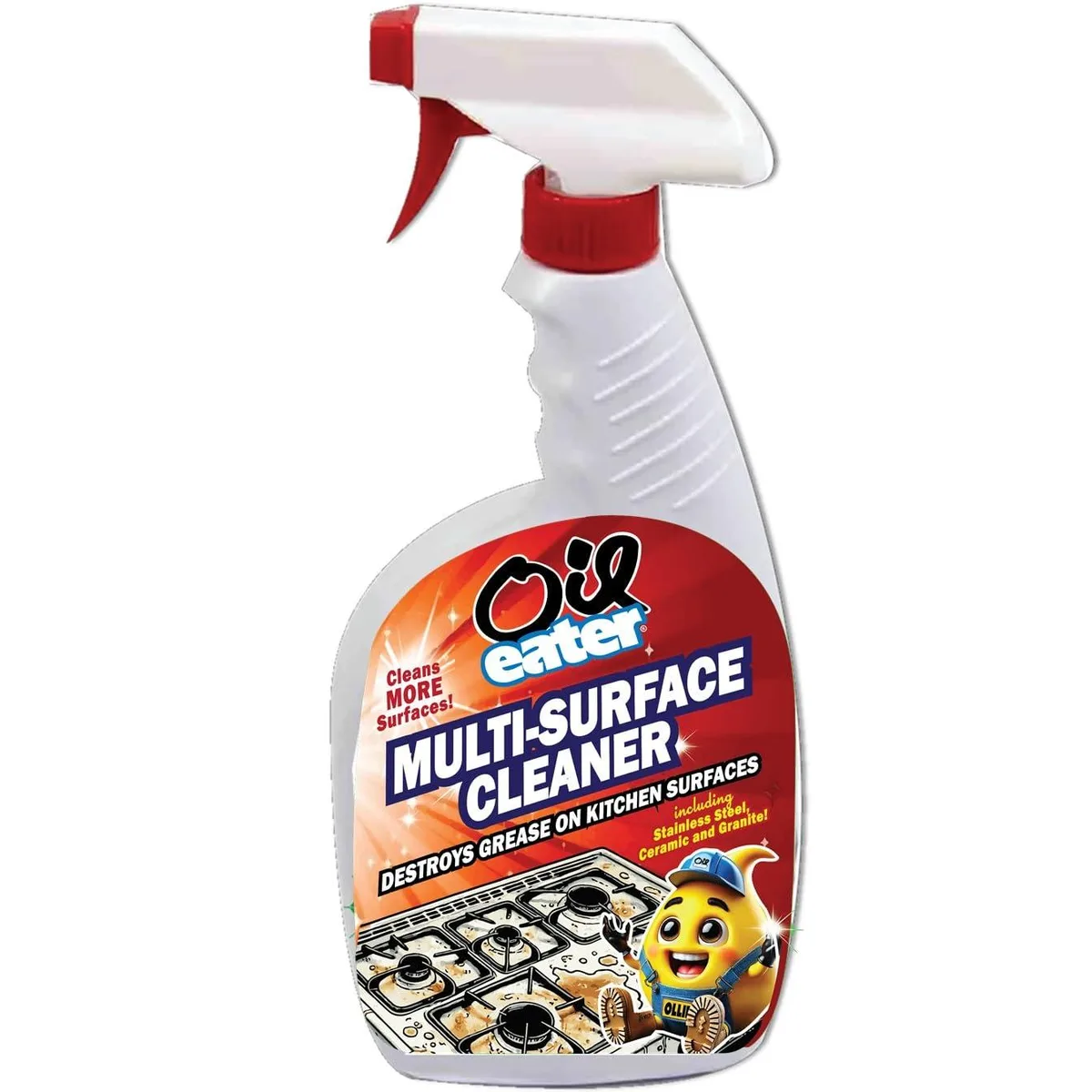 White trigger-spray bottle with Metra label, 32oz capacity