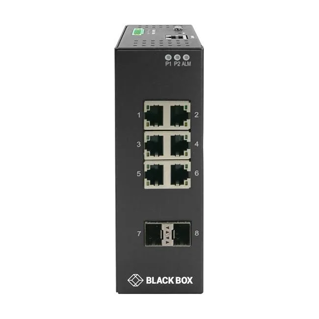 Black Box Corporation Black Box Corporation LIG1082A Industrial Gigabit Managed L2+ Switch 6 RJ-45 2 SFP — product photo