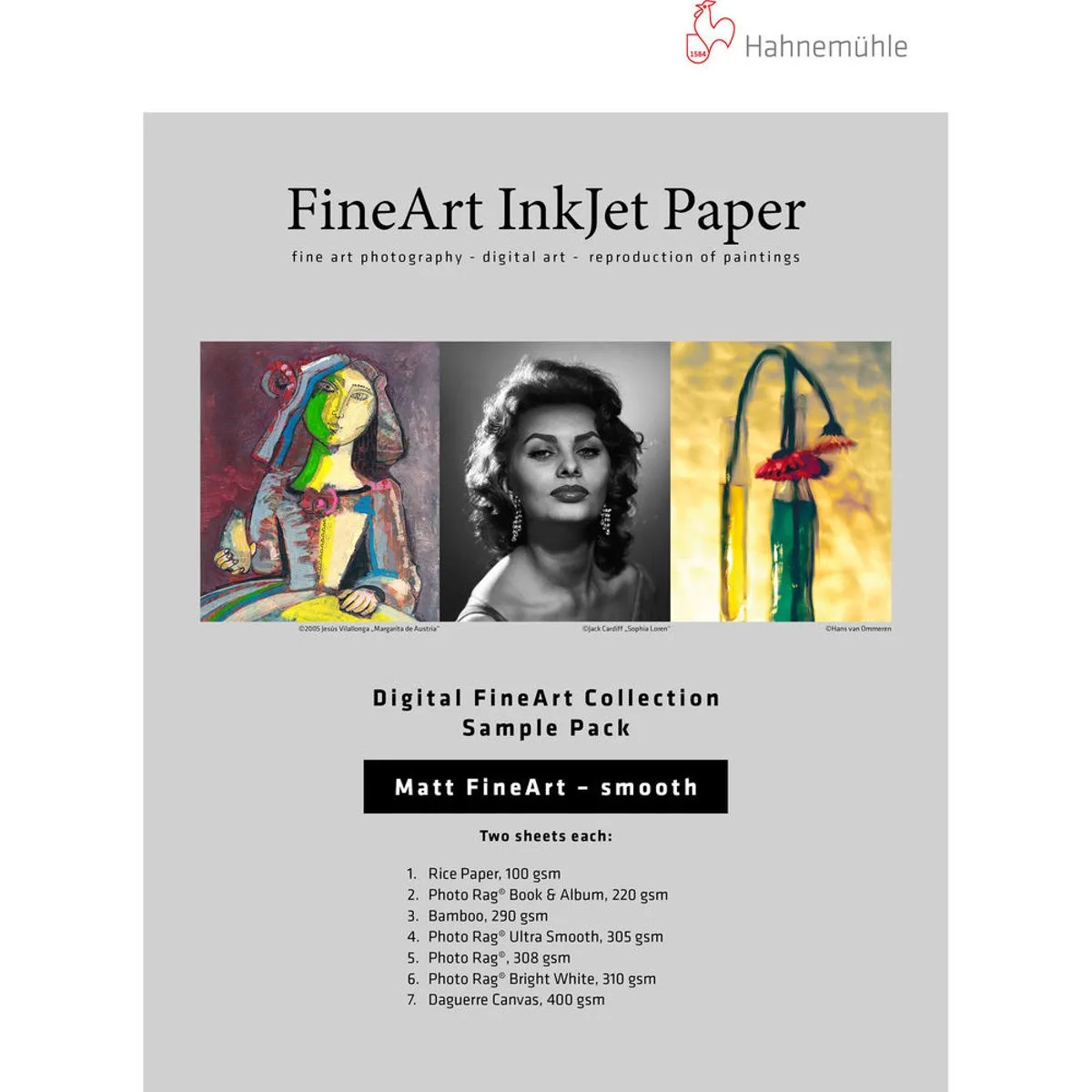 Sample pack of twelve 13x19 inch matte fine art inkjet paper sheets