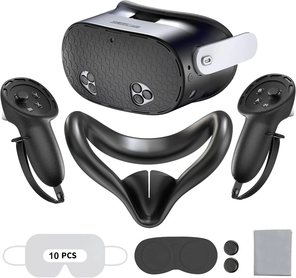 BONAEVER BONAEVER Silicone Cover Set for Meta Quest 3S Black — product photo