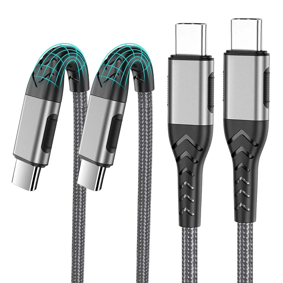 Kootion Kootion 2Pack 10ft USB-C Cable 100W Silver — product photo