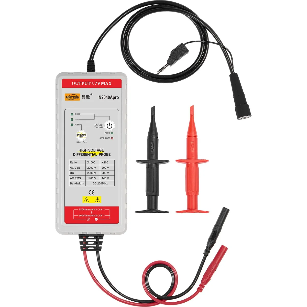 Pintech Pintech N2040Apro 200MHz 4kV 1000X/100X differential probe measurement tool — product photo