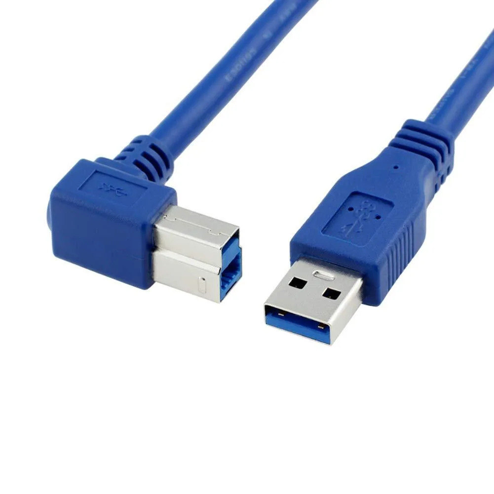 BUCIER BUCIER USB 3.0 Type A Male to Right Angle Type B Male Cable 3 ft Blue — product photo