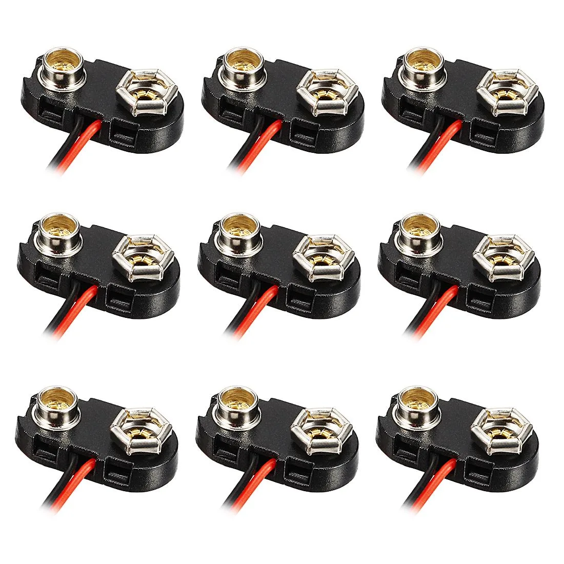 Unique-Bargains Unique-Bargains 9pcs 9V Battery Clip T-Type 10cm — product photo