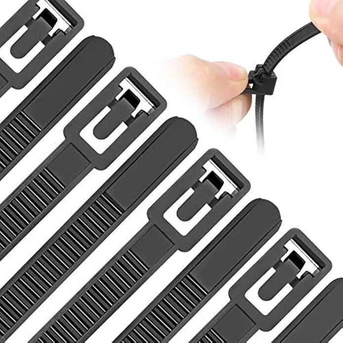 usbroway usbroway Reusable Zip Ties 100 Pack Assorted 6 8 10 12 Inch 50 lbs — product photo