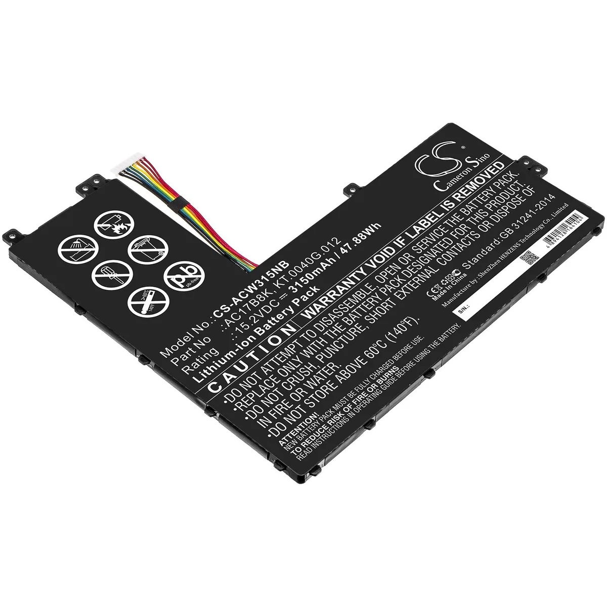 Estry Estry Replacement Battery for Acer Swift 3 SF315-52 Series KT.0040G.012 AC17B8K — product photo