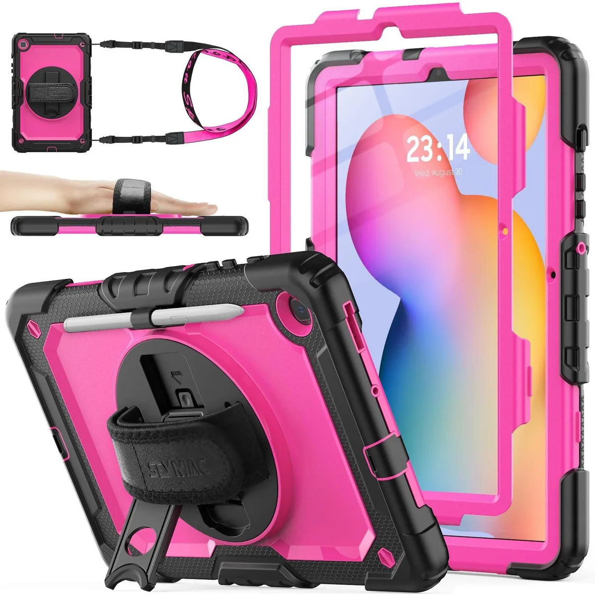 Batianda Batianda Case for Samsung Galaxy Tab S6 Lite 10.4 2024-2020 Pink/Black 2 in 1 accessory — product photo
