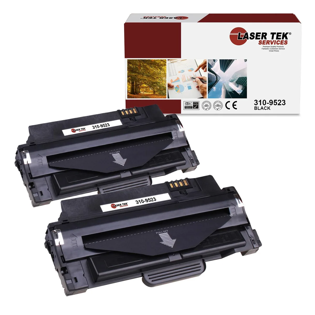 Laser Tek Services Laser Tek Services 2 pack 310-9523 Black Toner Cartridges — product photo