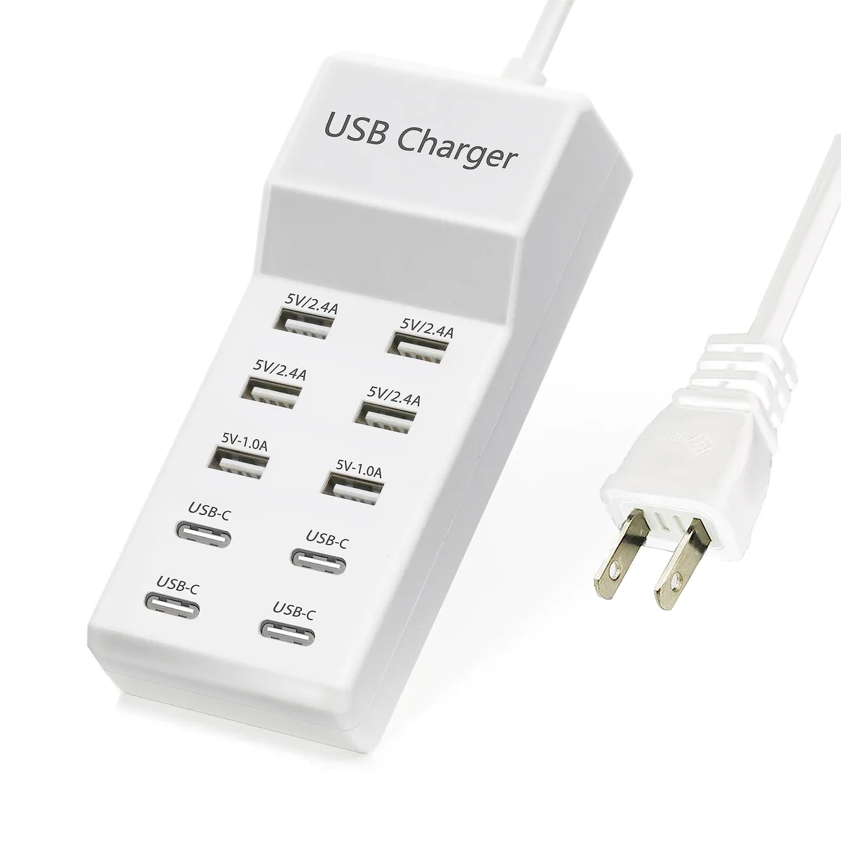 KEHIPI KEHIPI 6A4C-50W 10-Port USB Charger White — product photo