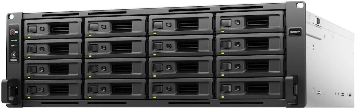Synology Inc. Synology Inc. RS2825RP+ 16-bay rackmount NAS, AMD Ryzen V1780B 3.35 GHz, 8 GB DDR4 — product photo