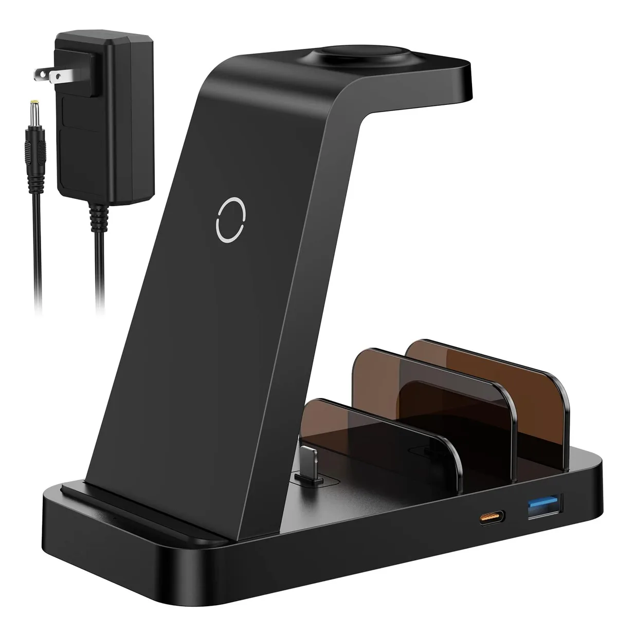  GENERIC CW520-SZ 5-in-1 Wireless Charging Station 36W Adapter Black — product photo