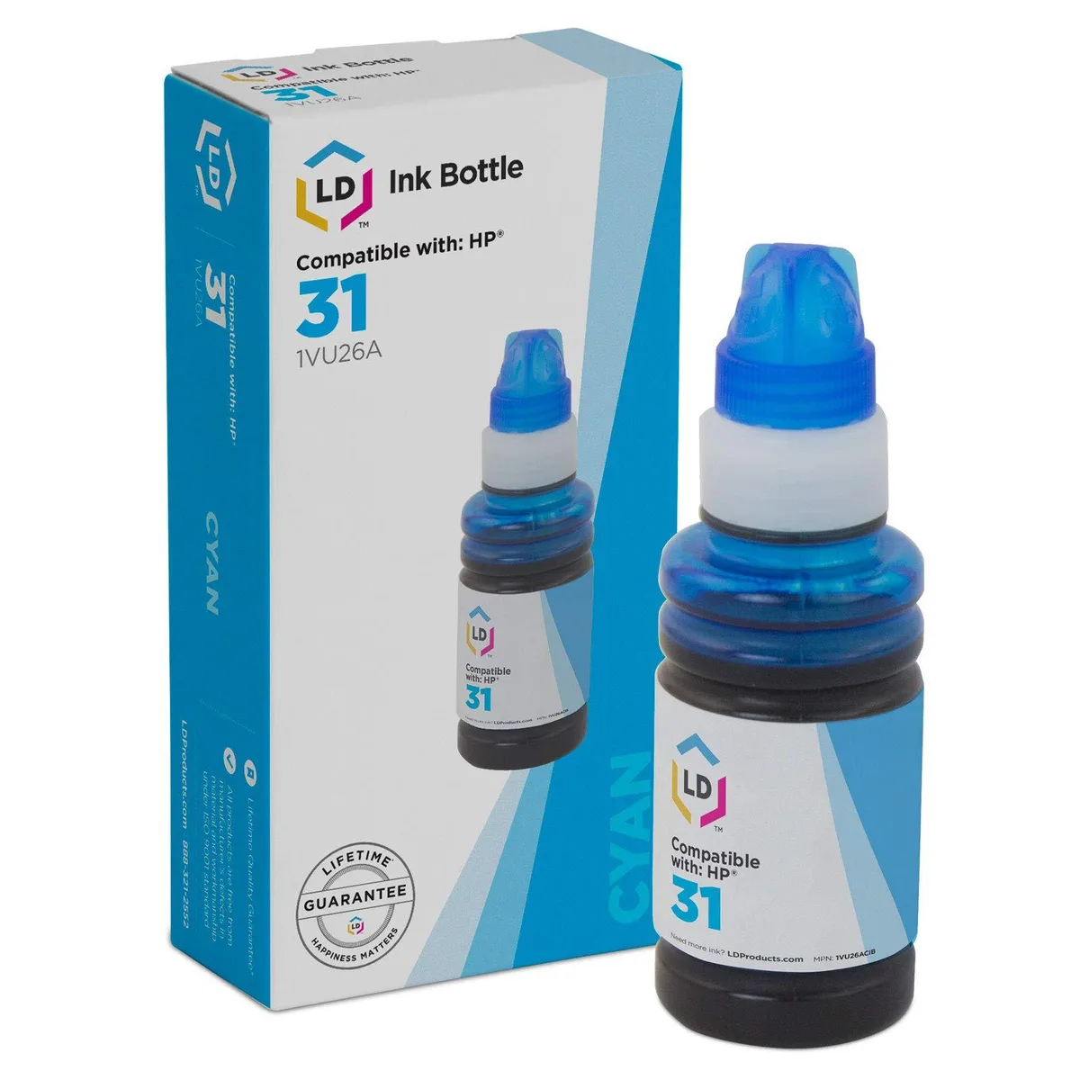 LD Products LD Products HP 31 Cyan Ink Bottle 70 mL 8000 Pages — product photo