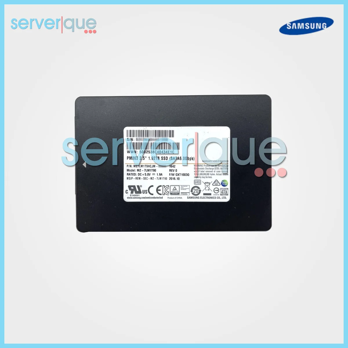 SAMSUNG SAMSUNG PM863 1.92TB SATA 2.5" internal SSD — product photo