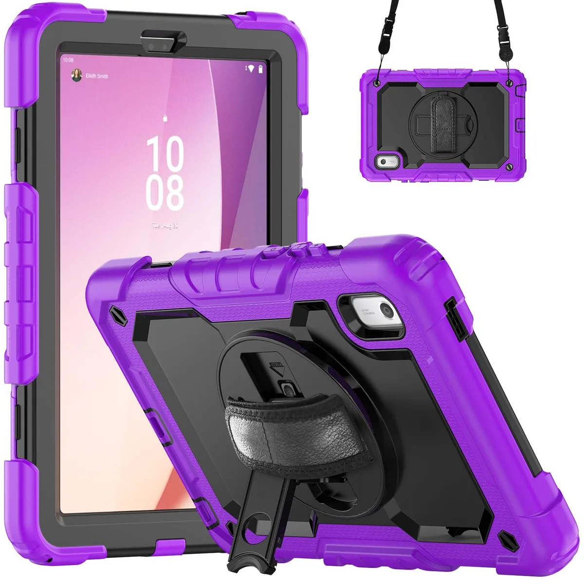 Timoom Timoom Heavy Duty Shockproof Case Purple 9.0" Tab M9 TB-310FU 2023 360° Stand Strap — product photo