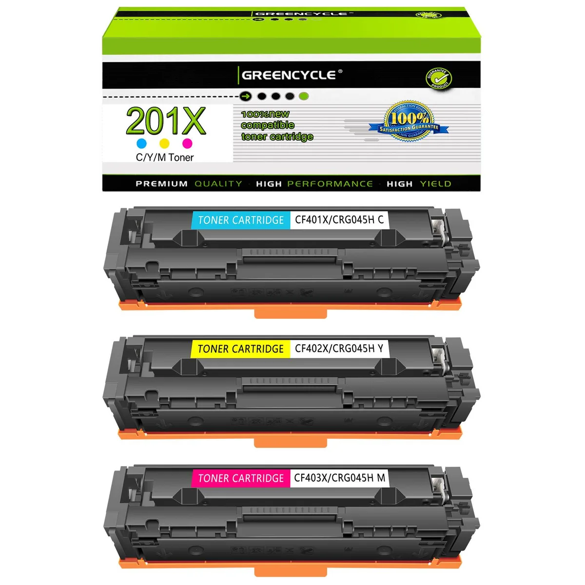 GREENCYCLE GREENCYCLE 201X 3 Pack Toner Cartridge (CF401X CF402X CF403X) — product photo
