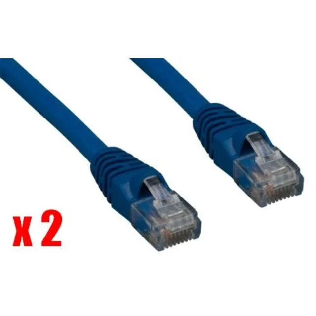 iMBAPrice iMBAPrice Pack of 2 Blue 25 Feet CAT5e RJ45 Patch Ethernet Network Cable 50 micron Gold — product photo