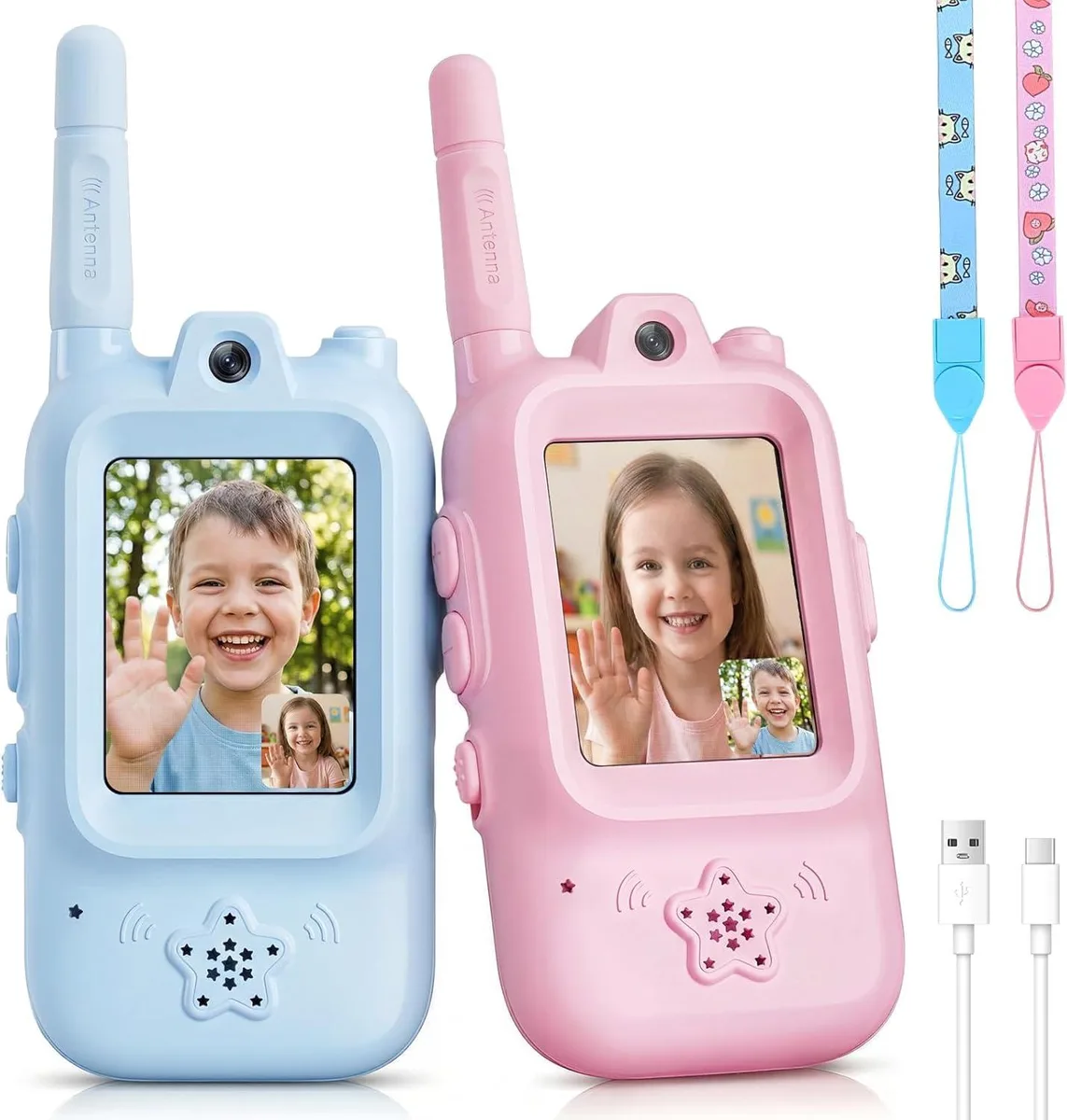  AQLL JK600 video walkie talkie 2-pack Blue/Pink — product photo