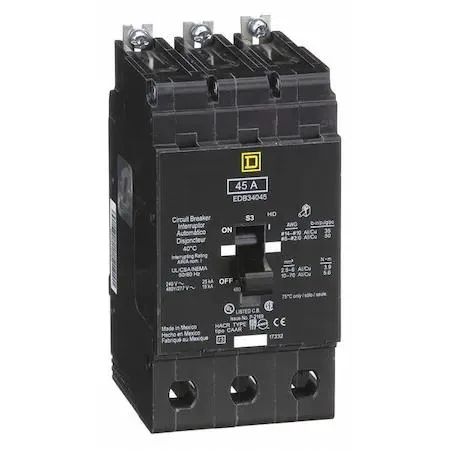 SQUARE D SQUARE D EDB34045 Miniature Circuit Breaker 45A 3 Pole — product photo