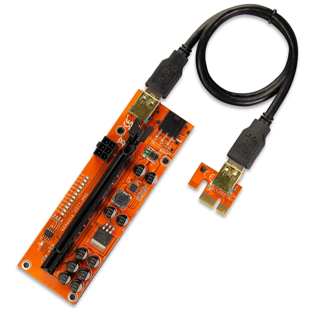 AAAwave AAAwave PCIe Riser VER 011 PRO 1x to 16x 60cm USB 3.0 Cable internal power cable — product photo