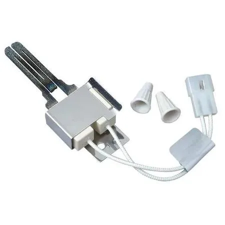 White-Rodgers 767A-373 hot surface igniter, flat ceramic tip, plug-in leads, 5 1/4 in length