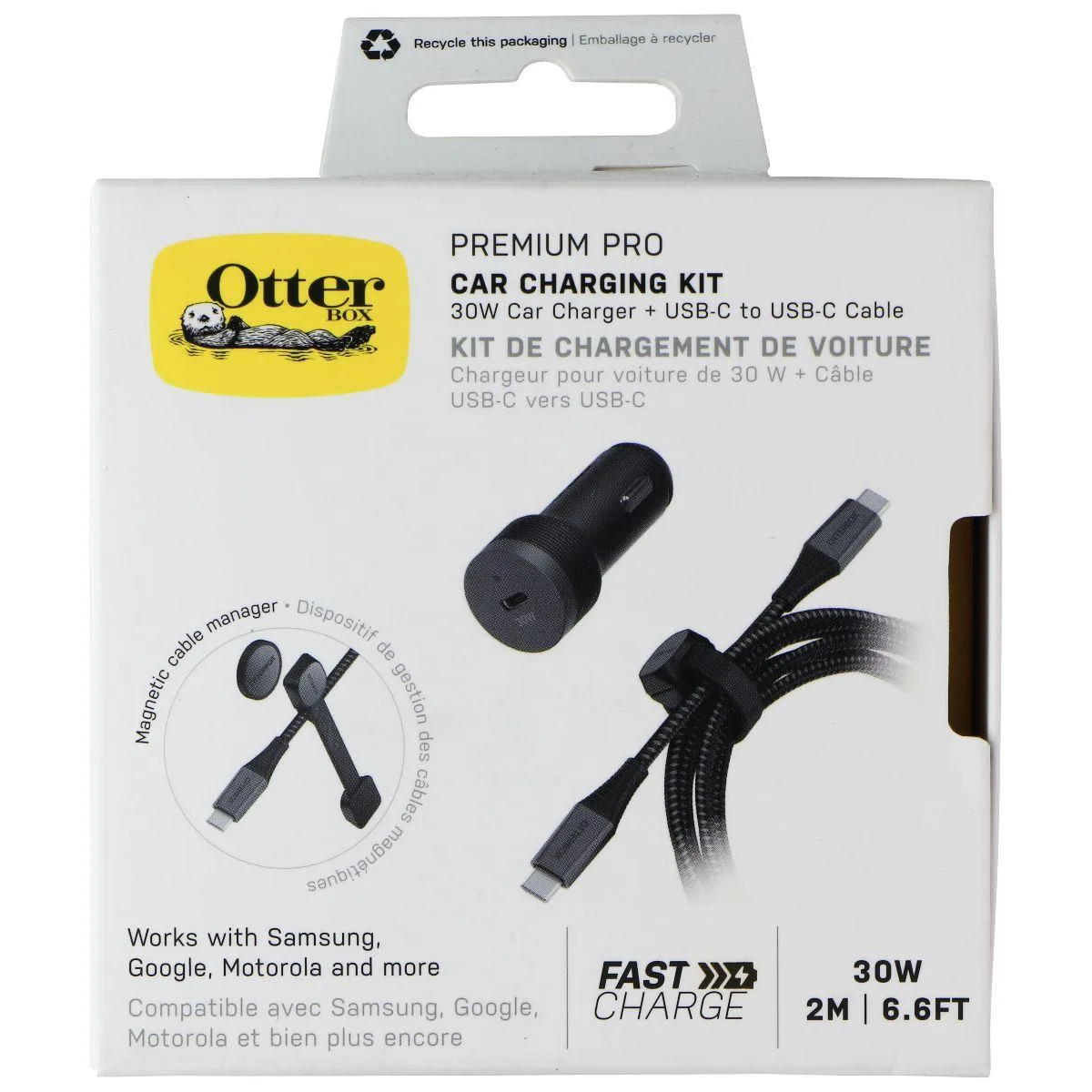 OtterBox OtterBox 30W USB-C Car Charger Kit 6.6ft Cable Black — product photo