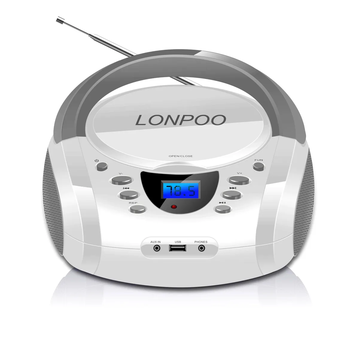 AUDIOVOX LP-D01 Portable CD Player Boombox White — product photo