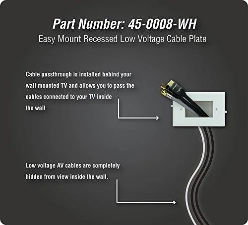 DataComm Electronics, Inc. DataComm Electronics, Inc. 45-0008-WH low voltage cable plate — product photo