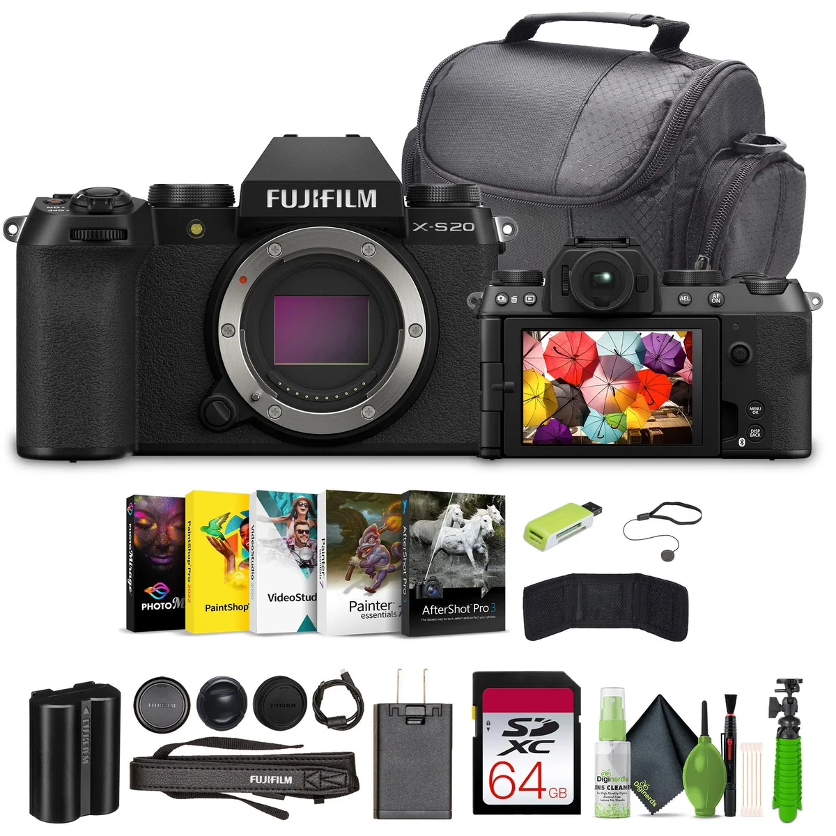 FUJIFILM FUJIFILM X-S20 Mirrorless Camera Kit 64GB Black — product photo
