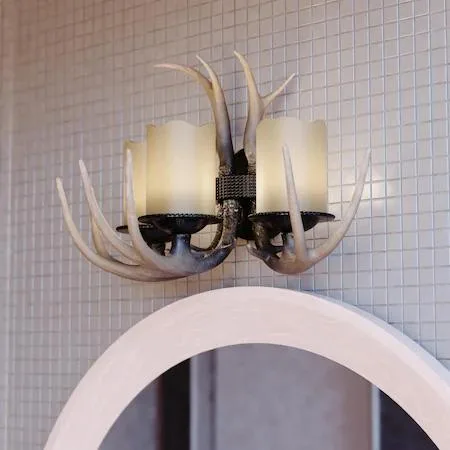 Vaxcel Vaxcel W0046 Yoho 3-Light Bronze Rustic Antler Bathroom Lighting — product photo