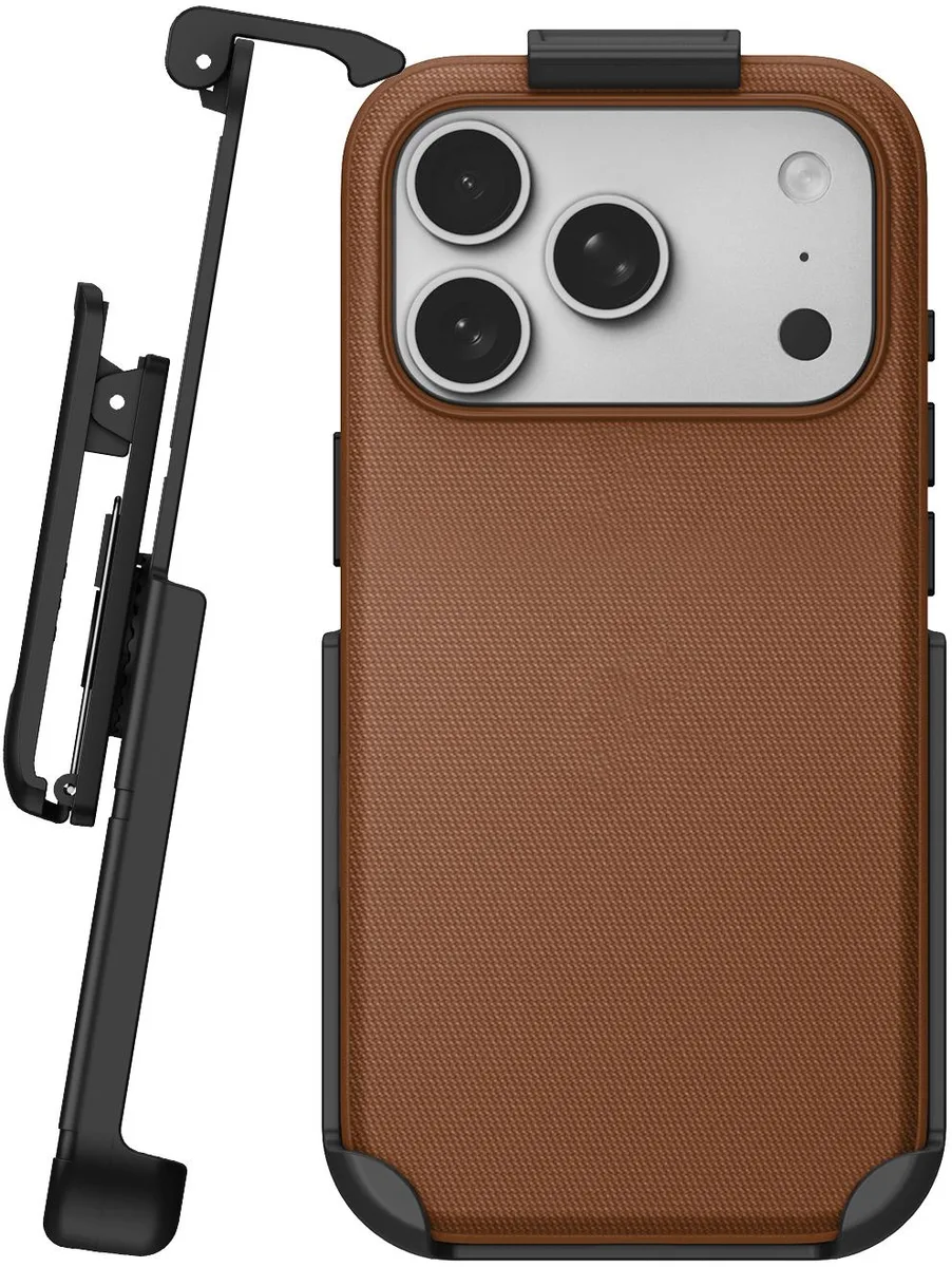 Nakedcellphone Nakedcellphone Woven Case &amp; Belt Clip iPhone 17 Pro MagSafe Brown — product photo